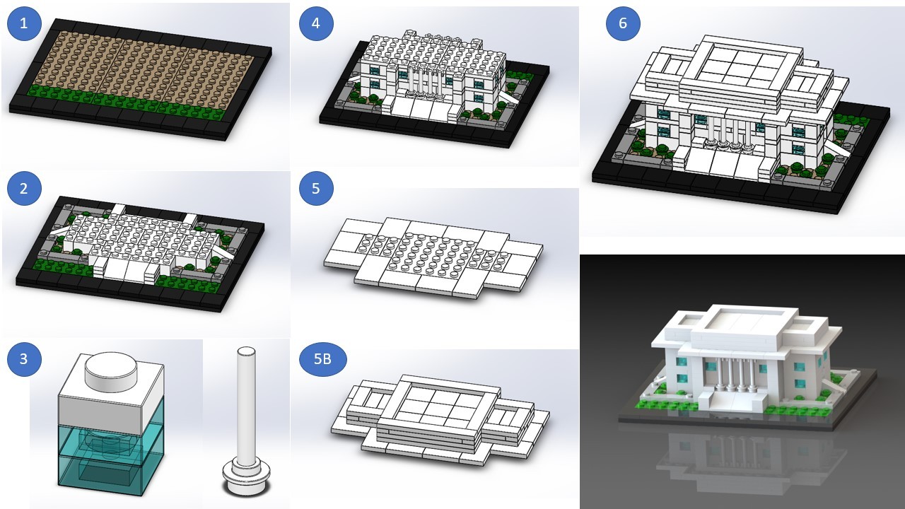 Sequential assembly of LEGO structure in SOLIDWORKS